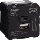 HAGER - CARGADOR USB GALLERY A+C
