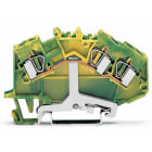 WAGO - Borna de tierra para 3 conductores;4 mm²;Marcaje central;verde-amarillo