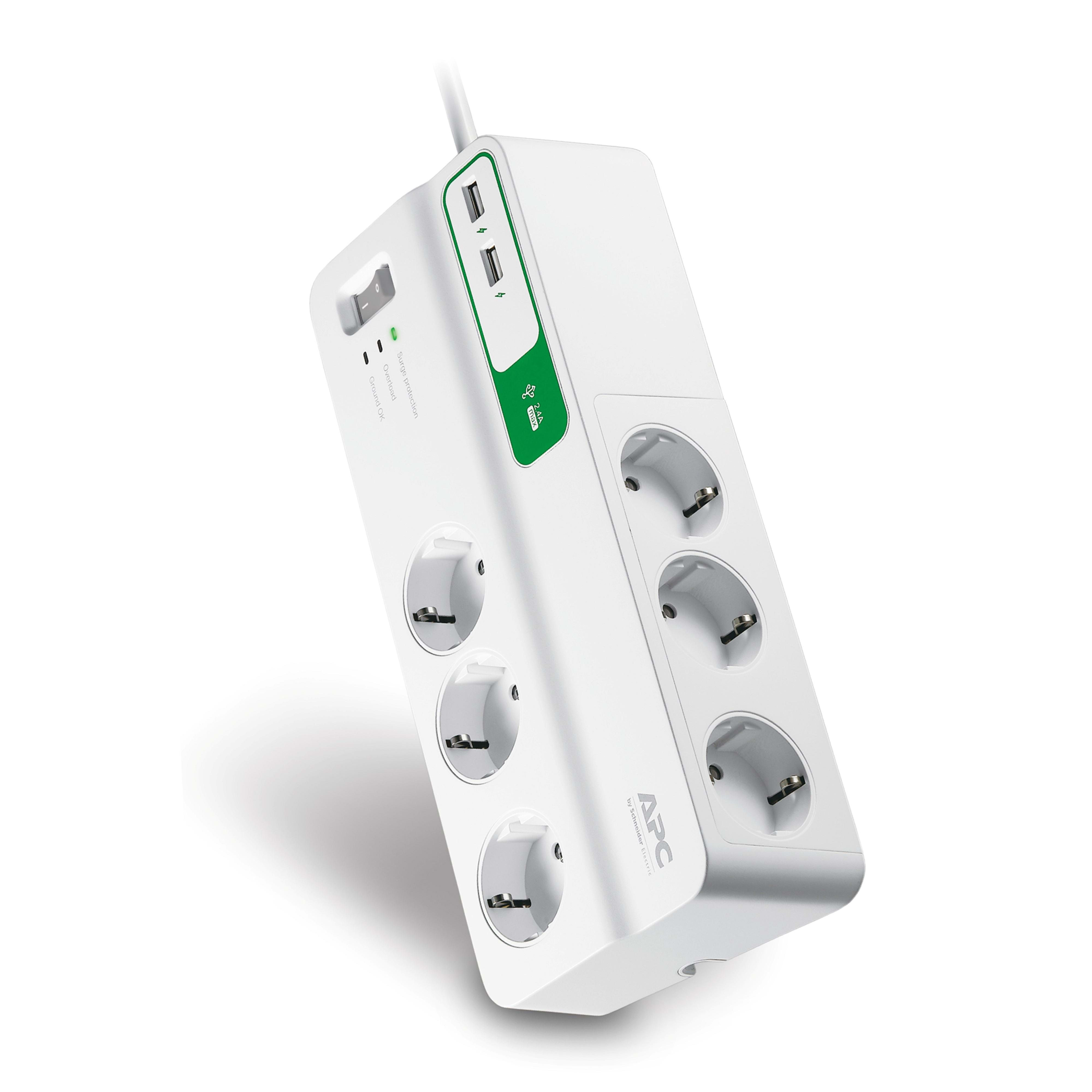 APC by Schneider Electric - Regleta Essential Surge Arrest 6 salidas 5V