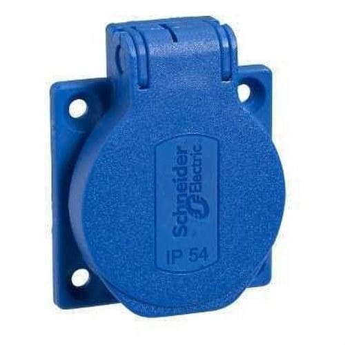 Schneider Electric - Base 10/16A 2P+TT apriete lateral 50x50 azul
