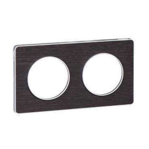 Schneider Electric - Marco TOUCH con 2 elementos madera wengue