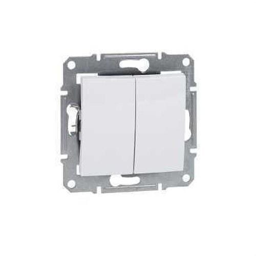 Schneider Electric - Conmutador doble blanco