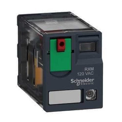 Schneider Electric - Relé miniatura enchufable, 12 a, 2 nanc, led, 120 v ca