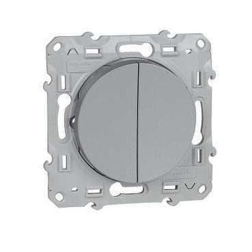 Schneider Electric - Doble interruptor ODACE 10A plata