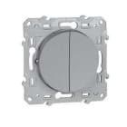 Schneider Electric - Doble interruptor ODACE 10A plata