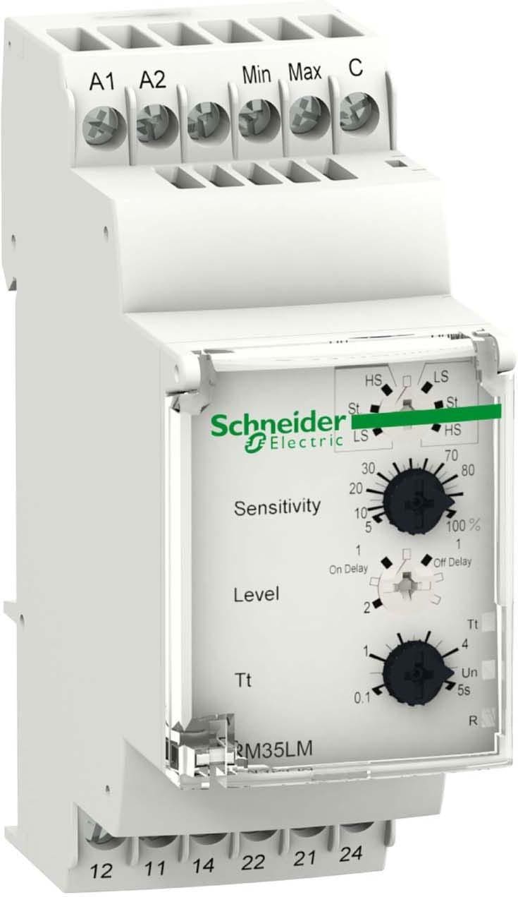 Schneider Electric - HARMONY Control - Relé de control modular de nivel de líquido, 5 a, 2 nanc, 24...240 v ca/cc