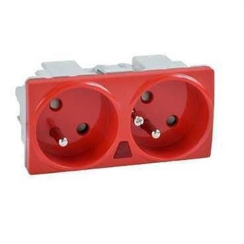Schneider Electric - Base doble 2P + TTF 16A 250V piloto UNICA rojo