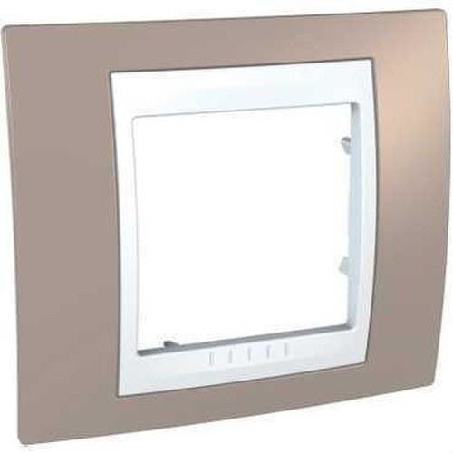 Schneider Electric - Marco Unica Plus con 1 elemento blanco polar/visón