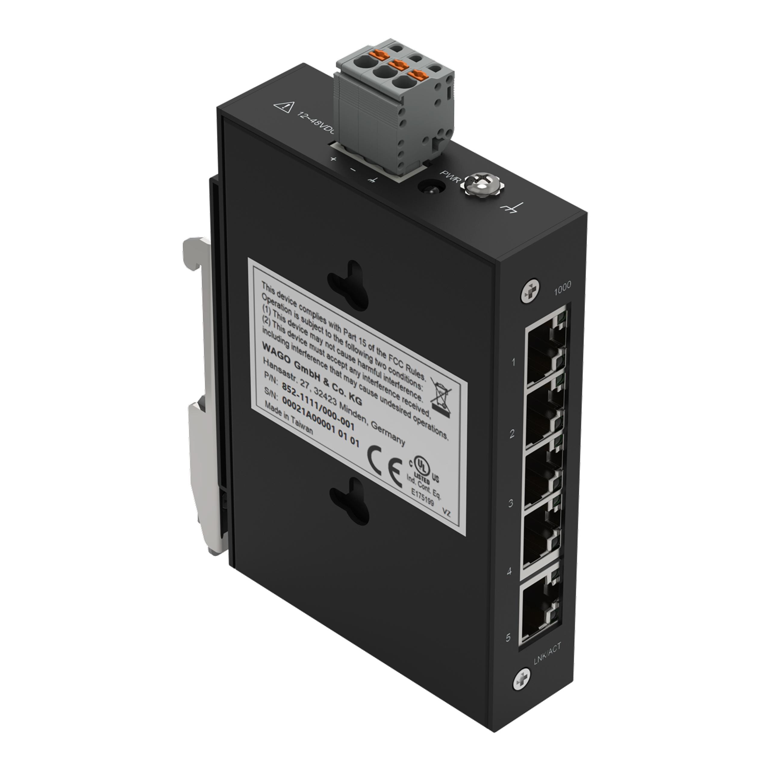 WAGO - Industrial-ECO-Switch;5 puertos 1000Base-T;negro