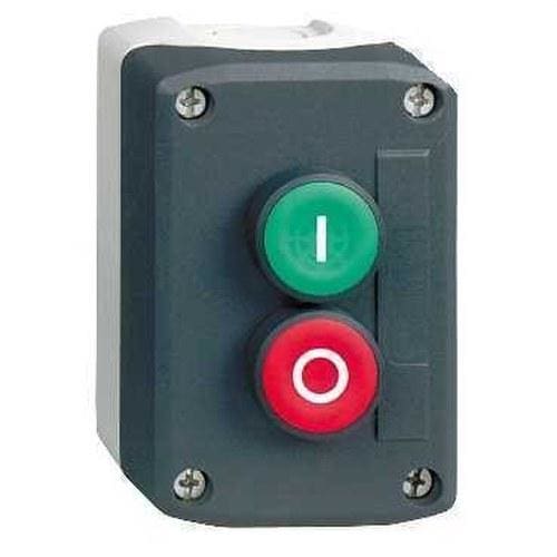 Schneider Electric - Caja 2 pulsadores rasante "I-O" verde / rojo