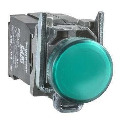 Schneider Electric - Piloto BA9s diámetro 22 230-240V transformador verde embellecedor metálico