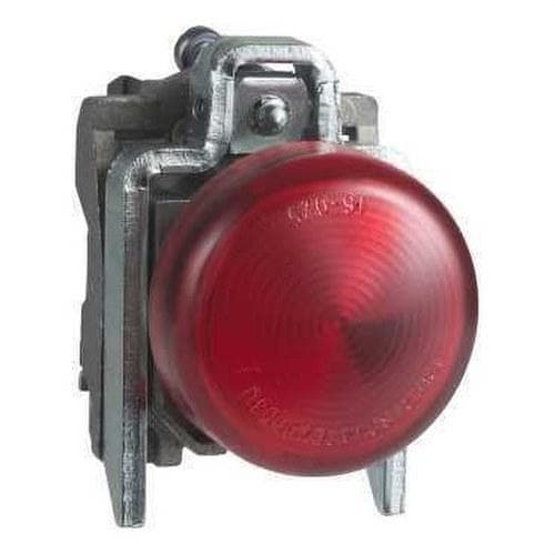 Schneider Electric - Piloto BA9s diámetro 22 250V directo rojo embellecedor metálico