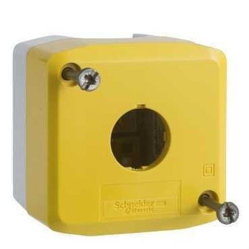 Schneider Electric - Caja gris clase tapa amarilla con taladro 1