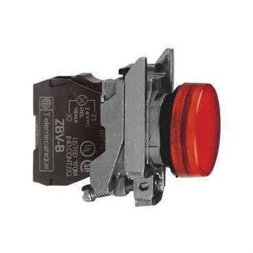 Schneider Electric - Piloto LED diámetro 22 110-120V rojo embellecedor metálico