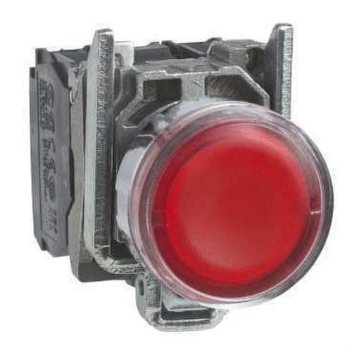 Schneider Electric - Pulsador luminoso rasante diámetro 22 250V rojo embellecedor metálico