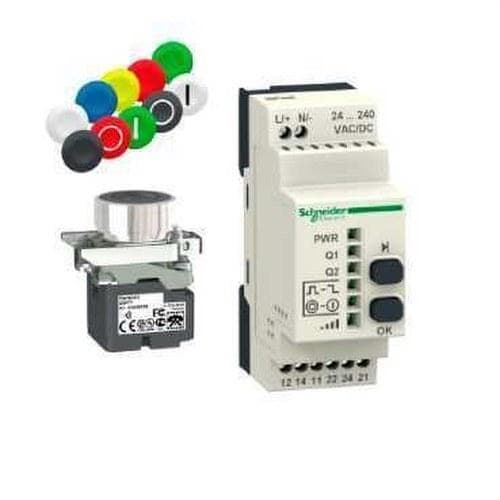Schneider Electric - Pack XB4R 22mm emisor receptor programable AC/DC cable 2 relés