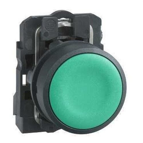 Schneider Electric - Pulsador rasante diámetro 22 1 NA verde embellecedor plástico