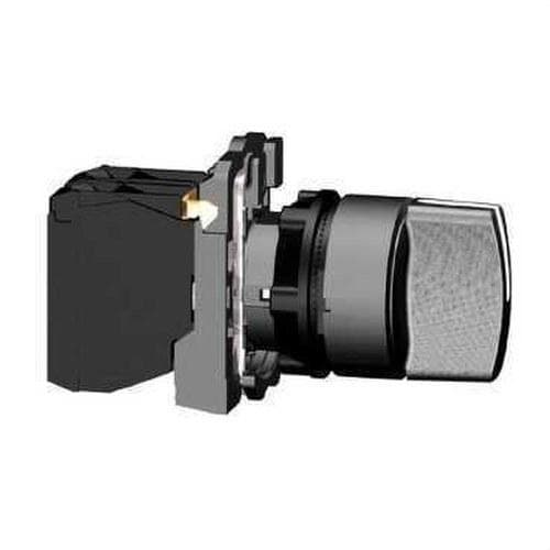 Schneider Electric - Selector diámetro 22 maneta corta negro 2 NA 3 vuelta contacto embellecedor plástico
