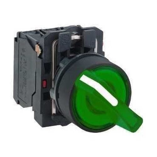 Schneider Electric - Selector con LED diámetro 22 230-240V maneta verde embellecedor plástico
