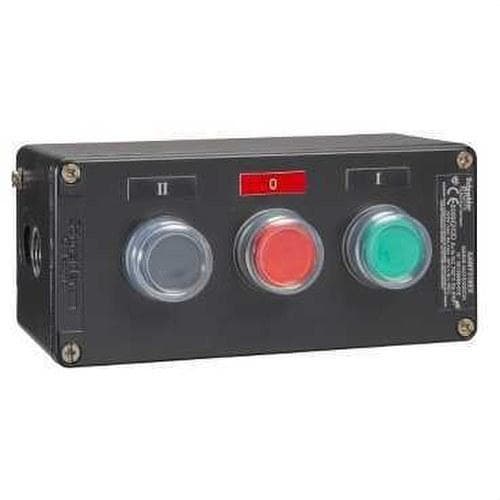 Schneider Electric - Caja pulsador ATEX metálica con 3 pulsadores escala