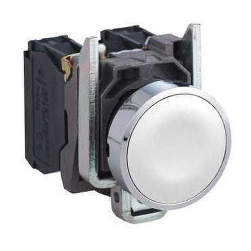 Schneider Electric - Pulsador rasante CA blanco XB4BA11