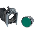 Schneider Electric - Pulsador rasante diámetro 22 1 NA verde embellecedor metálico