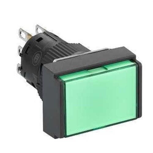 Schneider Electric - Pulsador rectangular luminoso verde 24V 1 NA/NC