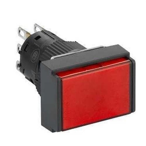 Schneider Electric - Pulsador rectangular luminoso rojo 24V 1 NA/NC