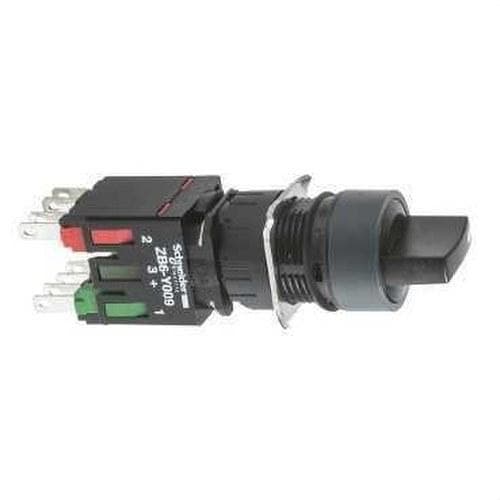 Schneider Electric - Selector circular negro ø 16 - 3 posiciones fijas - 1na