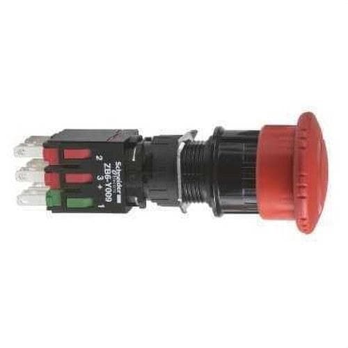 Schneider Electric - Harmony XB6 - Pulsador de parada de ø16 gatillo de bloqueo a su vez liberan rojo ø30 emergencia 1 na + 2 nc