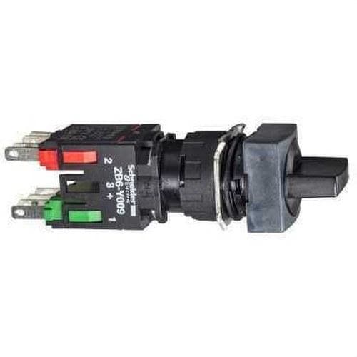 Schneider Electric - Selector cuadrado negro ø 16 - 2 posiciones fijas - 1na+1nc