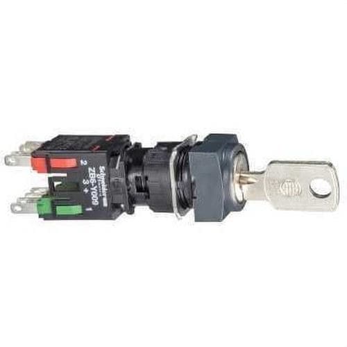 Schneider Electric - Selector llave 200 cuadrado ø 16 - 3 posiciones fijas - 1na+1nc