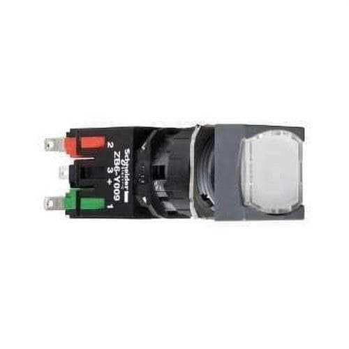 Schneider Electric - Pulsador luminoso 16 rasante impulsor 1 NA/CC blanco cuadrado