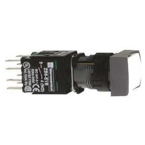 Schneider Electric - Pulsador luminoso 16 rasante impulsor 1 NA blanco rectangular
