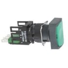 Schneider Electric - Pulsador luminoso 16 rasante impulsor NA/NC verde rectangular