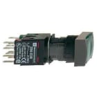 Schneider Electric - Pulsador luminoso rasante enganche NA/NC verde rectangular