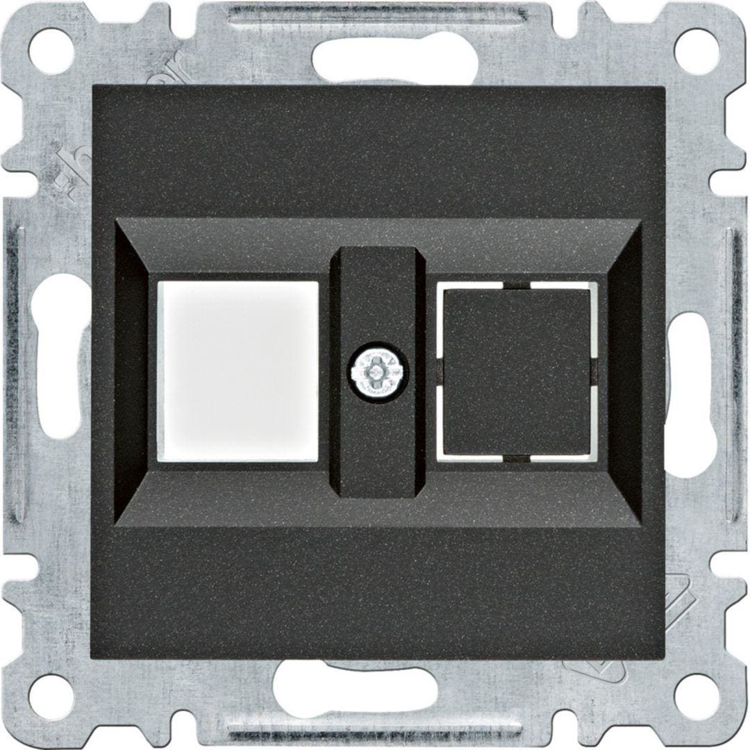 HAGER - SOPORTE DOBLE KEYSTONE JACK,LUMINA,NEGRO