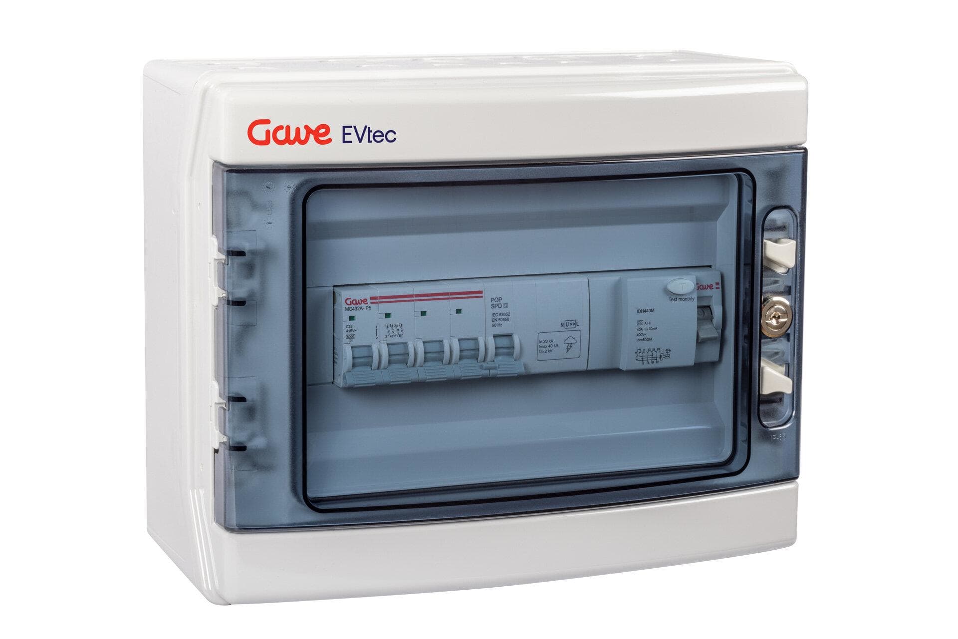 GAVE - CAJA MODULAR PROTECCION RECARGA VE 3P+N 40A CON PROTECTOR SOBRETENSION PERMANENTE Y TRANSITORIA