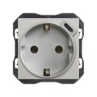 SIMON - BASE SCHUKO 16 A 250V~ CON CARGADOR USB C 10,5W ALUMINIO SIMON 270