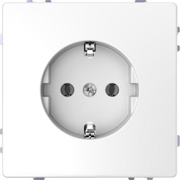 Schneider Electric - Enchufe Schuko, D-Life, 2P + E, 16A, terminales con conexión por tornillos, ,Blanco Artico