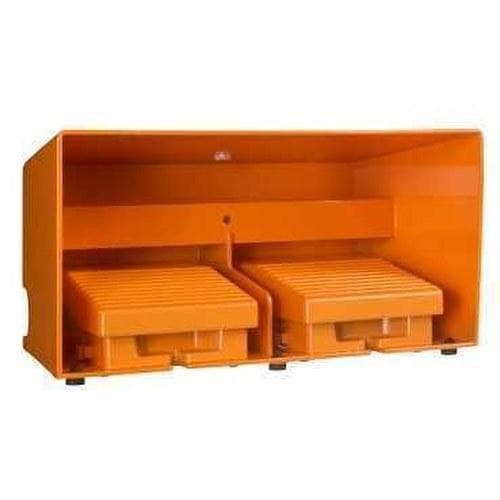 Schneider Electric - Pedal doble con cubierta metálico naranja 2 NC+2 NA