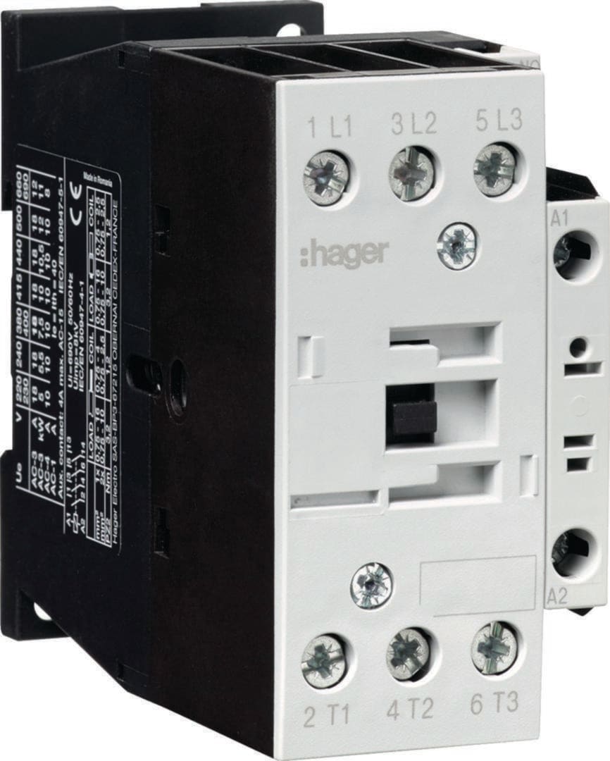 HAGER - CONTACTOR 3P+1NA 18A AC3 24VAC