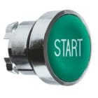 Schneider Electric - Cabeza pulsador diámetro 22 rasante verde "START" blanco embellecedor metálico