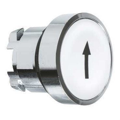 Schneider Electric - Cabeza pulsador diámetro 22 rasante blanco flecha negro embellecedor metálico
