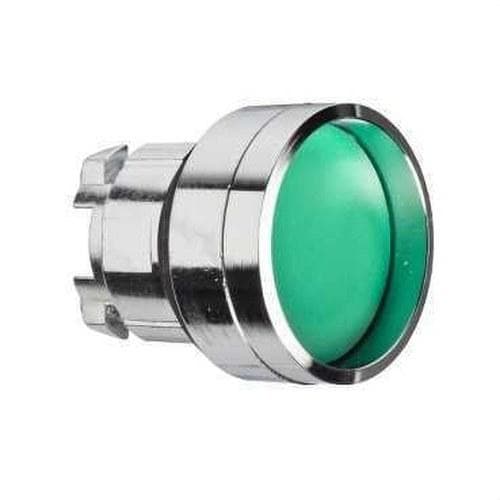 Schneider Electric - Cabeza pulsador diámetro 22 rasante con embellecedor verde embellecedor metálico