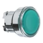 Schneider Electric - Cabeza pulsador diámetro 22 rasante transparente verde embellecedor metálico