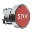 Schneider Electric - Cabeza pulsador diámetro 22 rasante rojo "STOP" blanco embellecedor metálico