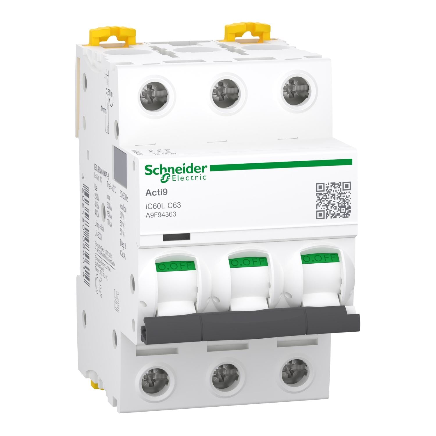 Schneider Electric - INTERRUPTOR TERMOMAGNÉTICO IC60L 3P 63A CURVA C