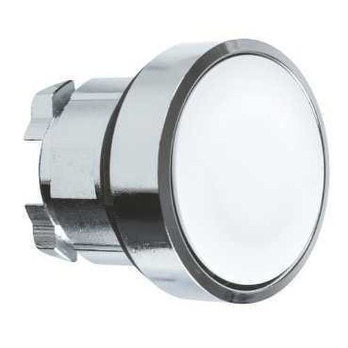 Schneider Electric - Cabeza pulsador diámetro 22 rasante sin placa blanco embellecedor metálico