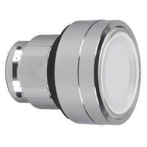 Schneider Electric - Cabeza pulsador diámetro 22 rasante transparente blanco embellecedor metálico